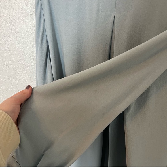 Eileen Fisher Silk Georgette Crepe Stand Collar Top in Frost Blue - Picture 11 of 11